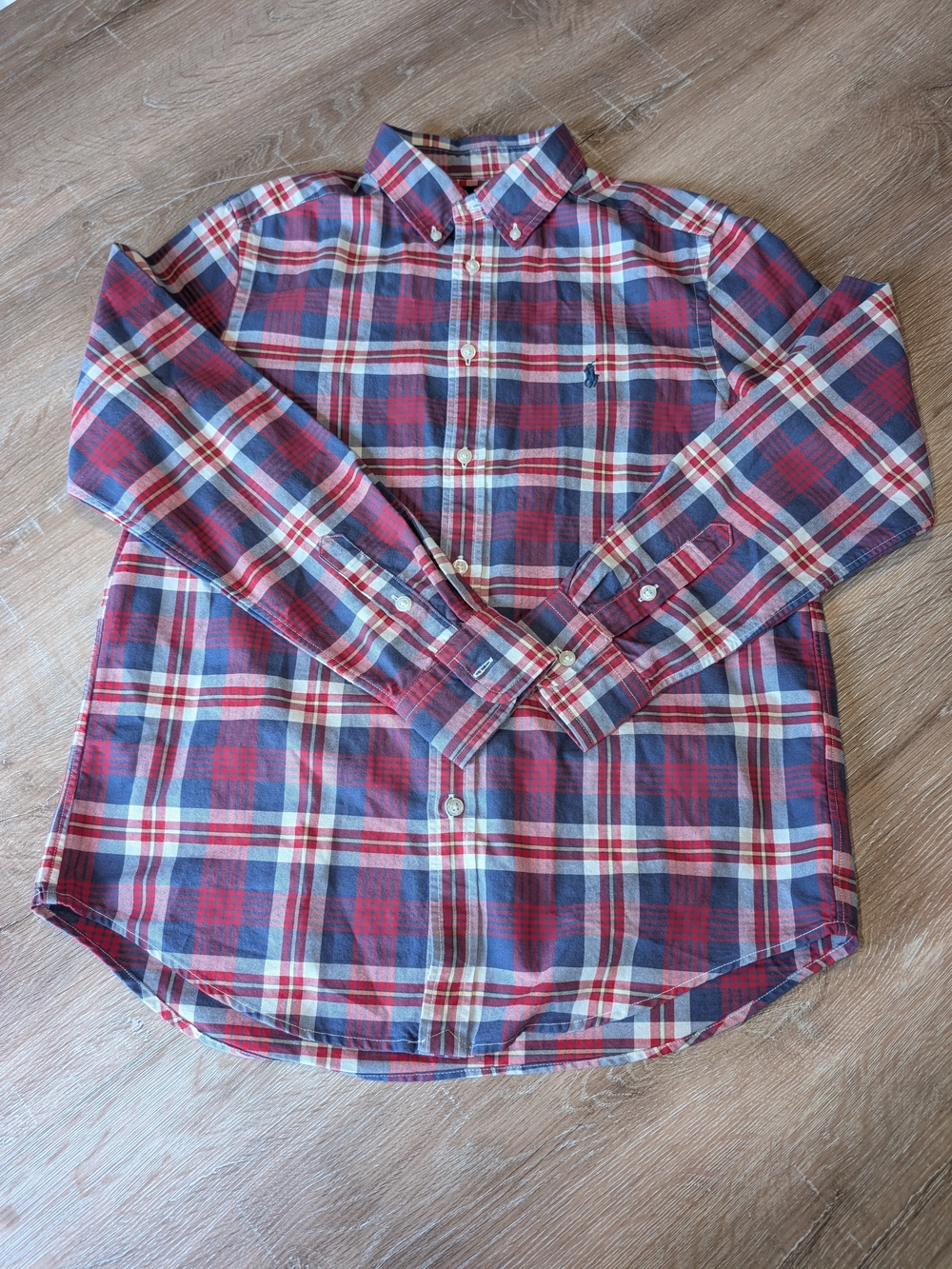 Ralph Lauren Red and Blue Plaid Button Down Shirt